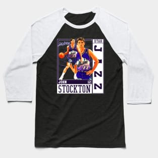 John Stockton Utah Basketball Legend Signature Vintage Retro 80s 90s Bootleg Rap Style Baseball T-Shirt